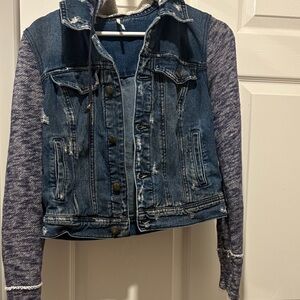 Free people Denim & Heather Knit Hybrid Jacket - Blue